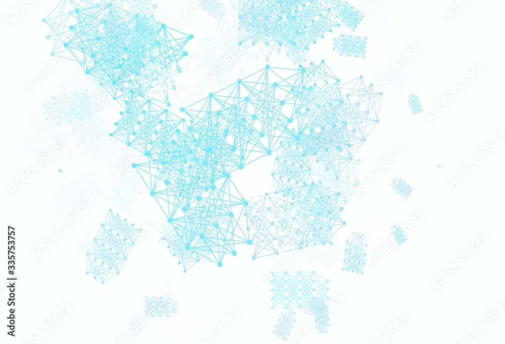 Fototapeta premium Light Pink, Blue vector pattern with artificial intelligence network.