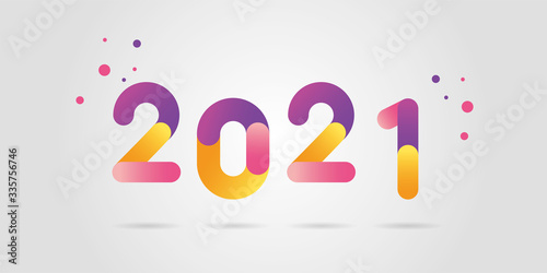 2021 new year numbers with gradient color