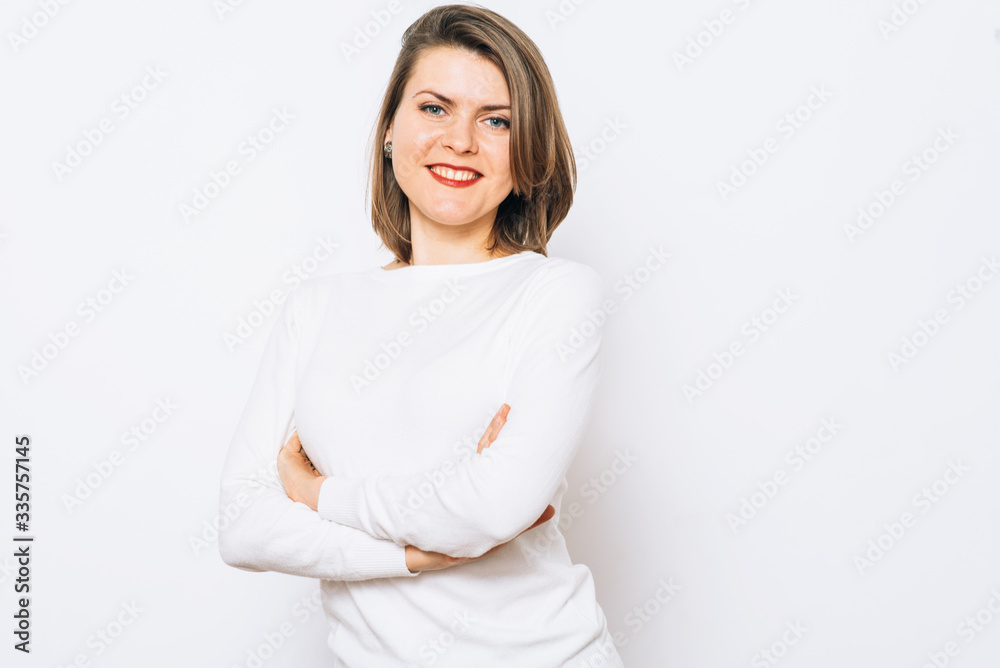 Portrait of a woman arms folded Portrait of a woman arms folded