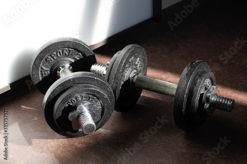 Set of iron dumbells for home fitness