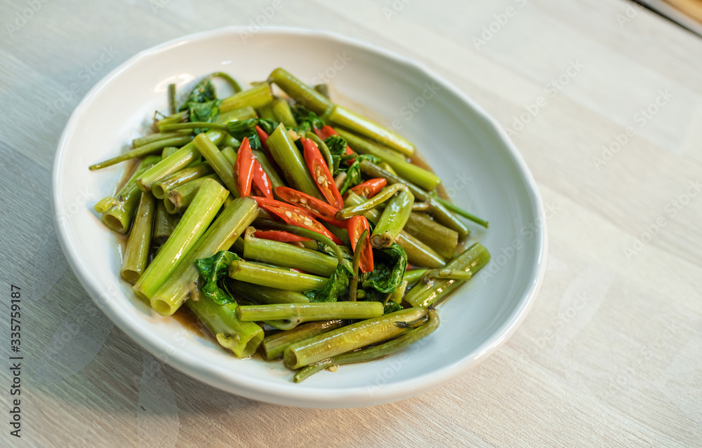 Fried morning glory Thai food Fried morning glory Thai food