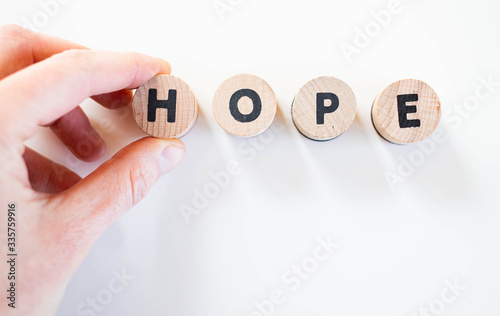 hope letters on white background
