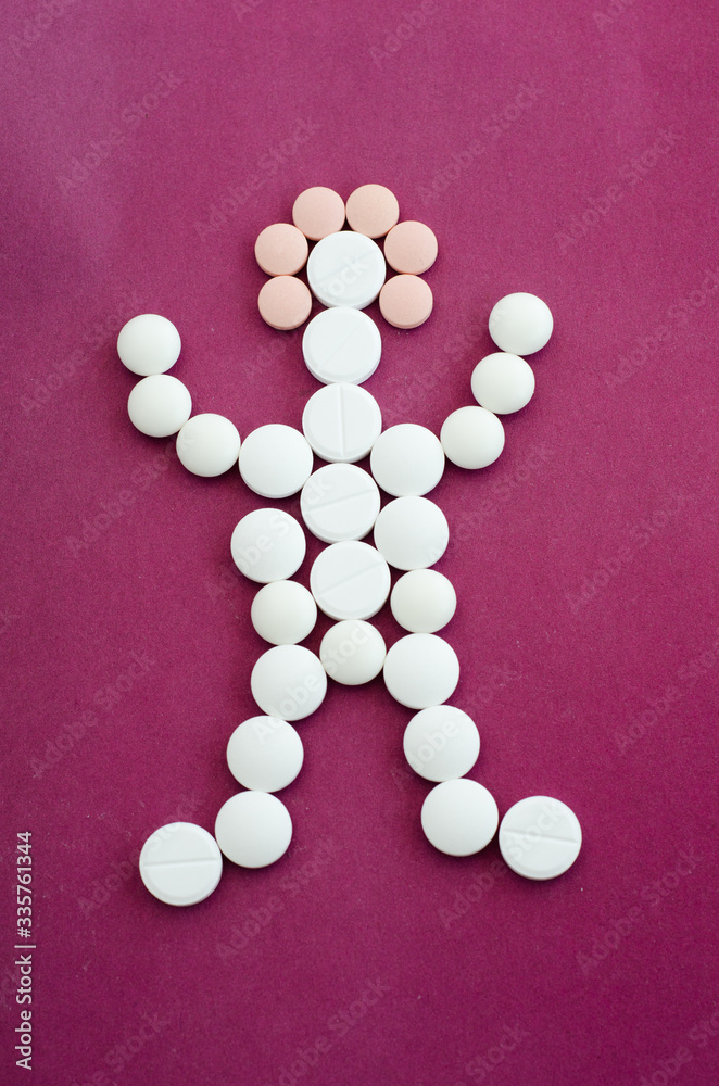 pills on a white background pills on a white background