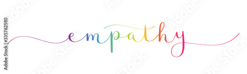 EMPATHY rainbow-colored vector brush calligraphy banner with swashes