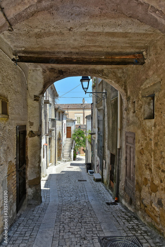 A narrow street in Castel Campagnano  a village in the province of Caserta in Italy