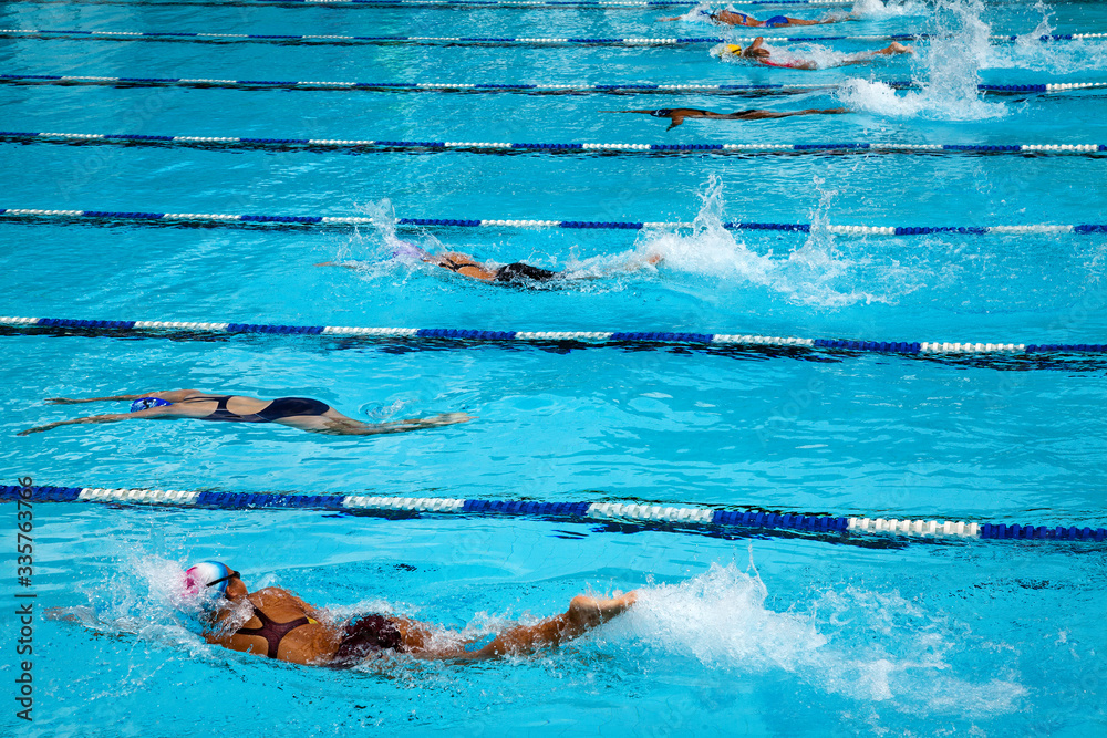 Swimming pool in a race.