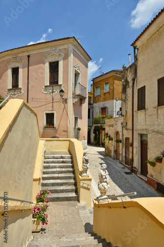 A narrow street in Castel Campagnano  a village in the province of Caserta in Italy