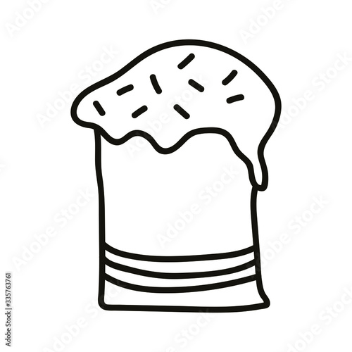 Vector easter cakes isolated on white background. Doodle style. Outline food vector element for posters, stickers, greeting cards, web.