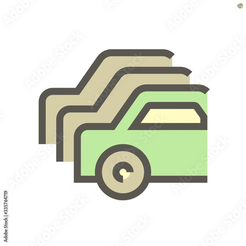 Used car vector icon design, 48X48 pixel perfect and editable stroke.