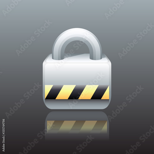 vector illustration of a padlock. Suitable for security business, quarantine conditions, territorial locking and security technology.