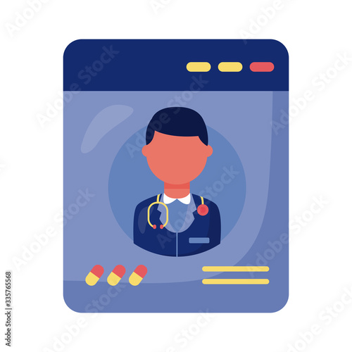 webpage with doctor health online detaild style