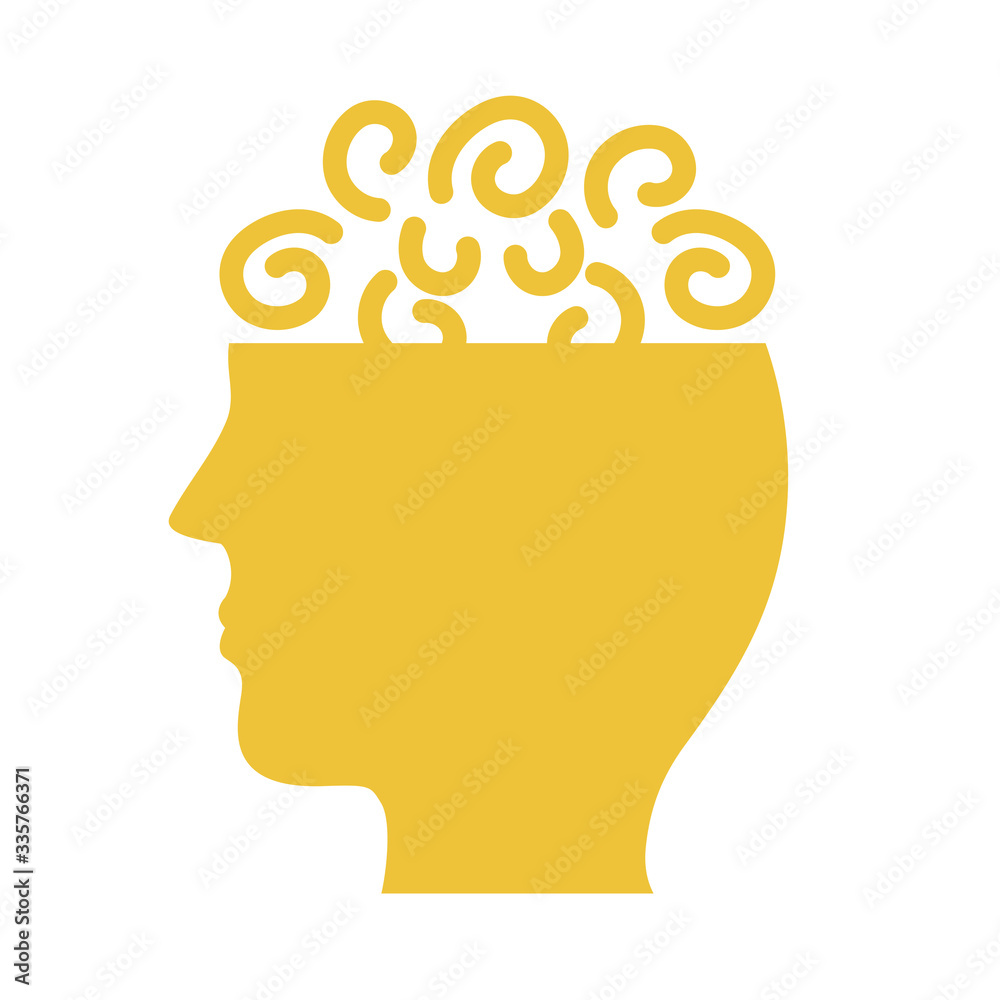 profile with confusion mental health silhouette style icon profile with confusion mental health silhouette style icon