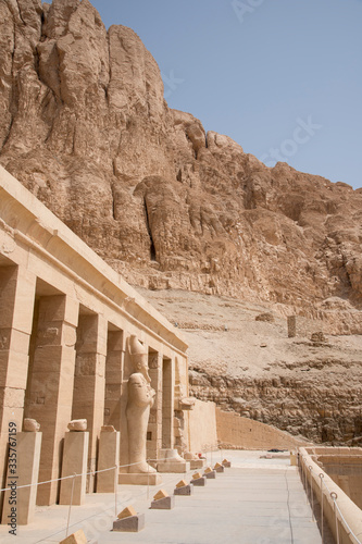 Temple of Hatshepsut, in the Deir el Bahari complex, on the west bank of the Nile River, near the Valley of the Kings, in Egypt, Africa. photo