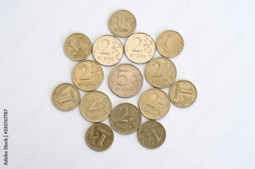 coins on a white background coins on a white background