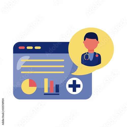 webpage with doctor health online detaild style