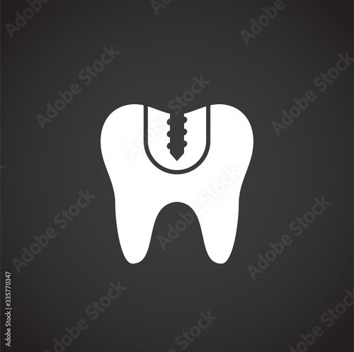 Tooth related icon on background for graphic and web design. Creative illustration concept symbol for web or mobile app