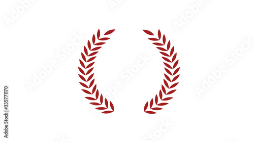 Red dark wheat icon on white background,wreath icon,new wreath icon