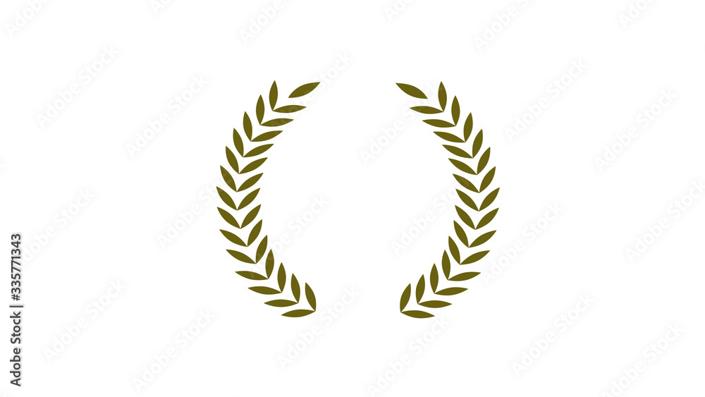 Amazing yellow dark wheat icon on white background,wreath icon