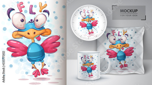 Fly bird poster and merchandising
