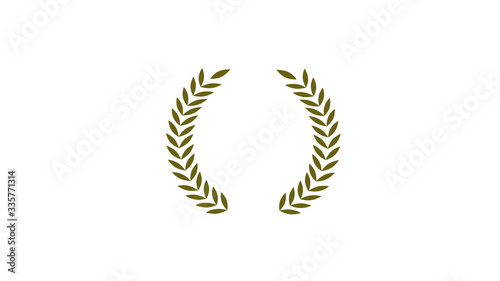 Amazing yellow dark wheat icon on white background,wreath icon