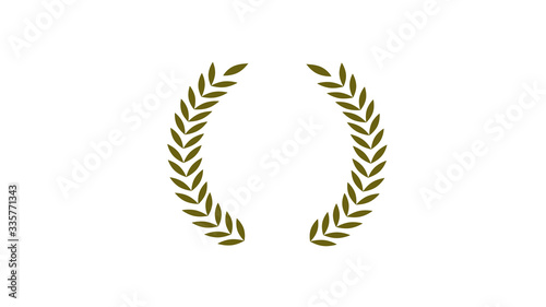 Amazing yellow dark wheat icon on white background,wreath icon