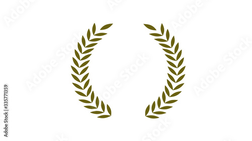 Amazing yellow dark wheat icon on white background,wreath icon