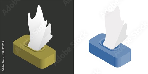 Tissues blank box template. Pattern design. Package design. Coronavirus prevention. wet tissues icon.