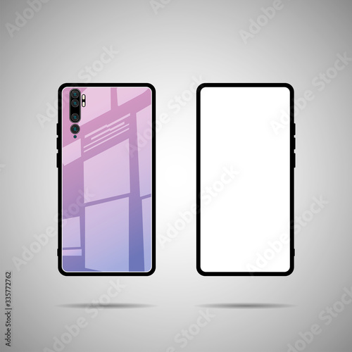 Smartphones. front and back view illustration.  