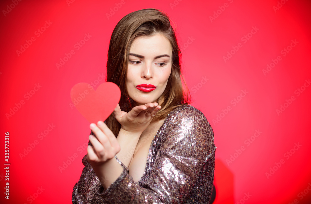 All thoughts about love. Valentines day party. I love you. Sexy woman in glamour dress. Sensual girl with decorative heart. Love and romance. Valentines day sales. Romantic greeting. Be my valentine All thoughts about love. Valentines day party. I love you. Sexy woman in glamour dress. Sensual girl with decorative heart. Love and romance. Valentines day sales. Romantic greeting. Be my valentine