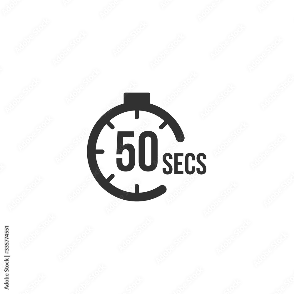 50 seconds Countdown Timer icon set. time interval icons. Stopwatch and time measurement. Stock Vector illustration isolated on white background.