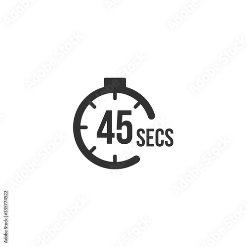 45 seconds Countdown Timer icon set. time interval icons. Stopwatch and time measurement. Stock Vector illustration isolated on white background.