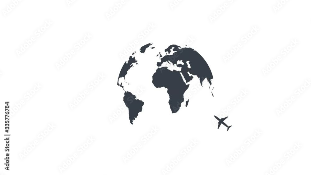 Airplane flight route. Airline animation, alpha channel enabled. Cartoon Airplane flight route. Airline animation, alpha channel enabled. Cartoon