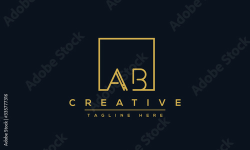 AB Letter logo Design Template Vector. Modern letters A B, A&B Alphabet icon.