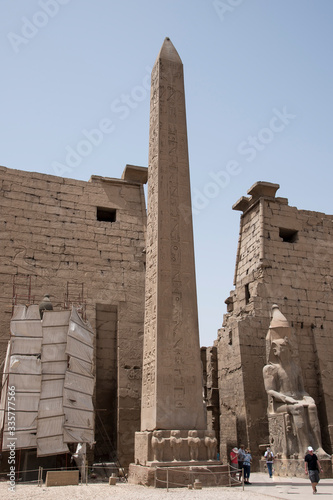 Temple of Luxor, located in the heart of ancient Thebes, consecrated to the god Amon, under his two aspects Amon-Ra, in Egypt, Africa