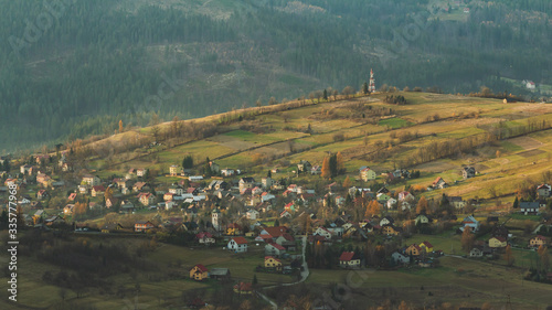 Wieś Koniaków w Beskidzie Śląskim 