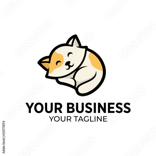 Fototapeta Naklejka Na Ścianę i Meble -  Dog or Cat Logo design template for pets shop