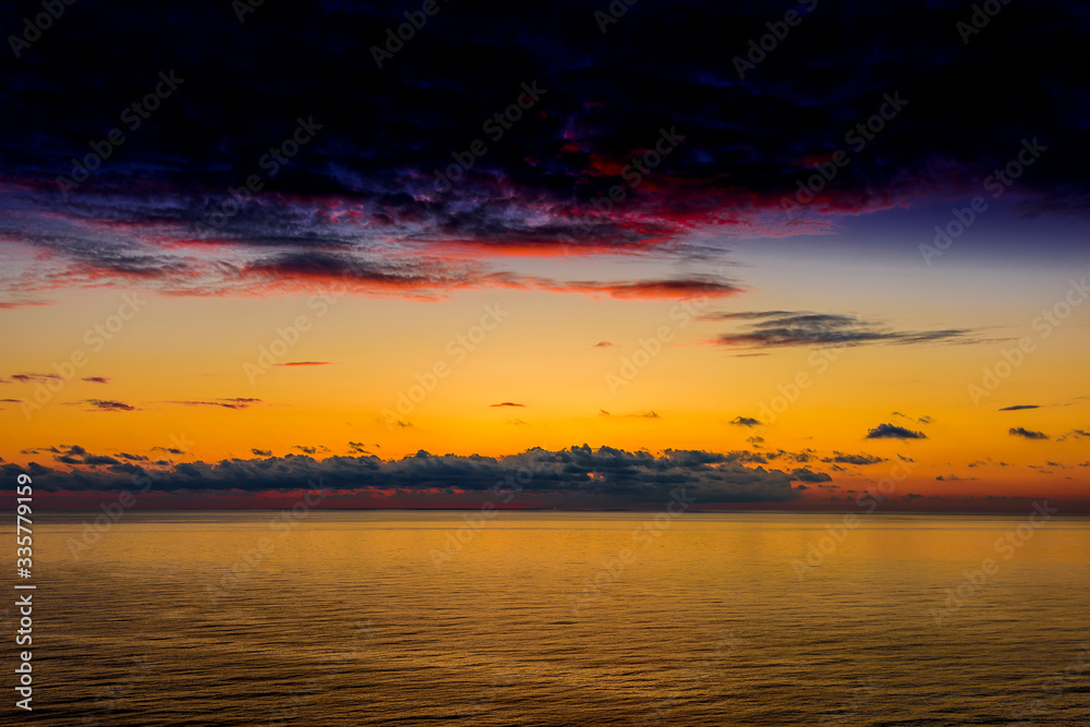 Beautiful sunset seascape panorama