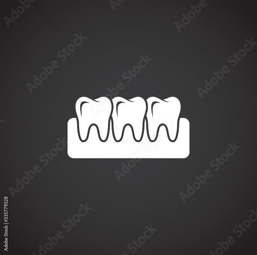 Tooth related icon on background for graphic and web design. Creative illustration concept symbol for web or mobile app