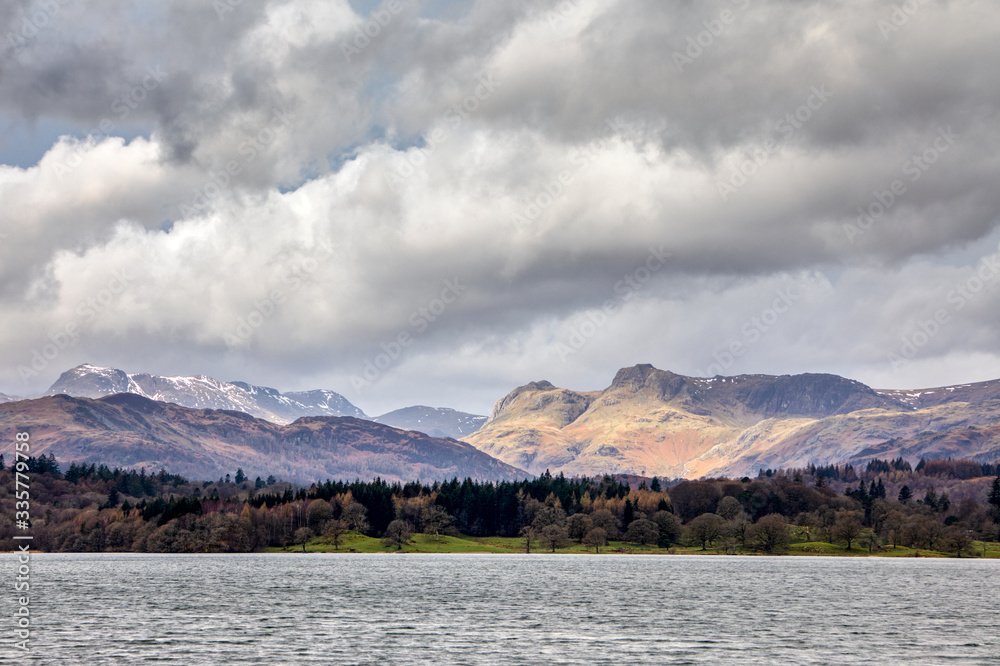 The Langdale Pikes across Windermere
