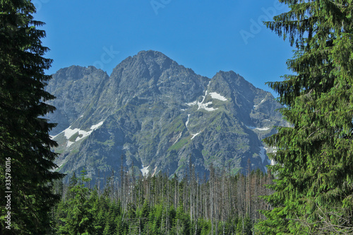 High Tatras. Western Carpathian mountains. The Tatra National Park in the Rybi Potok (the Fish Brook) Valley, Zakopane, Poland. photo