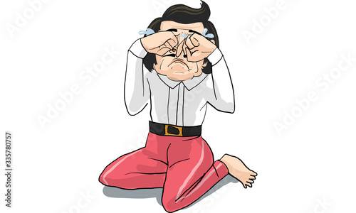 Actions of man in white suit ç