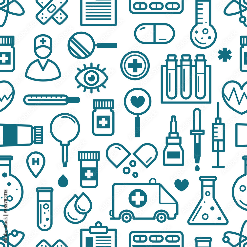 Seamless medical icons Seamless medical icons