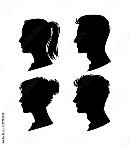 Woman and man profiles