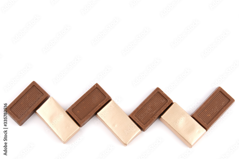 Chocolate, chocolates on a white background Chocolate, chocolates on a white background