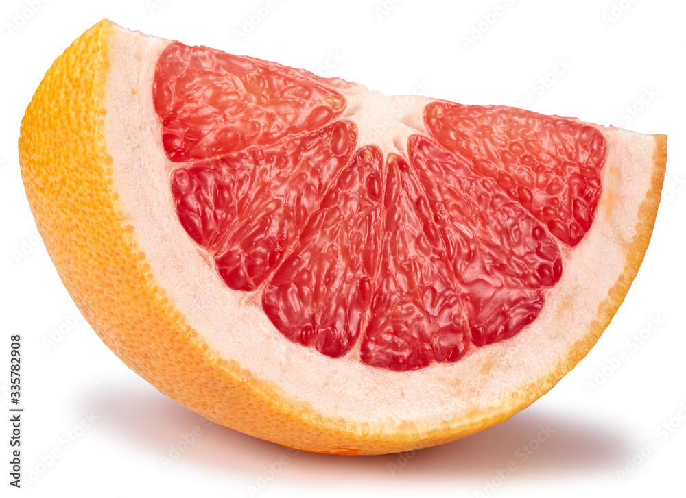 Grapefruit fruit. Grapefruit slice isolated on white background. Grapefruit with clipping path. Grapefruit fruit. Grapefruit slice isolated on white background. Grapefruit with clipping path.