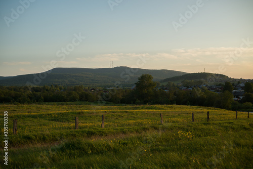 grass field russia sky summer