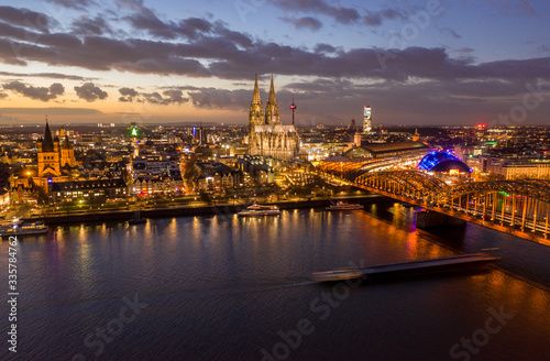 night view of the Cologne cathedral  Germany