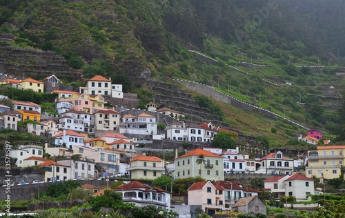 Old village at the mountainside at Madeira island, Portugal