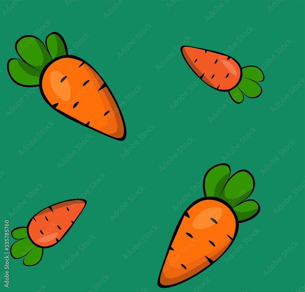 Bright ripe carrots vector illustration. Bright ripe carrots vector illustration.