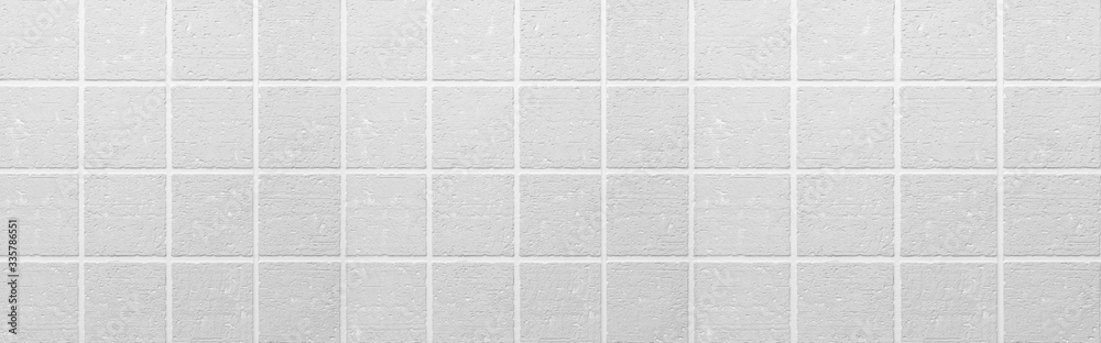 Naklejka premium Panorama of white mosaic pattern and seamless background